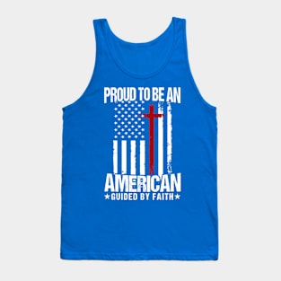 Proud To Be American Jesus American Flag Patriot Christian Tank Top